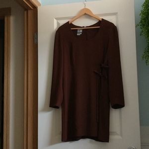 Vintage Deep Brown Double Tie Dress